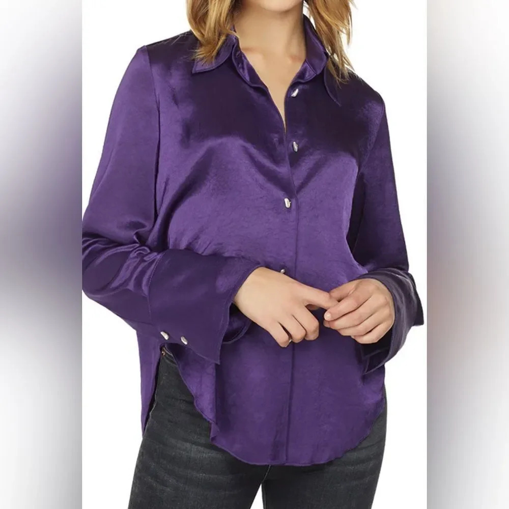 NANUSHKA madine satin Shirt (Purple)
